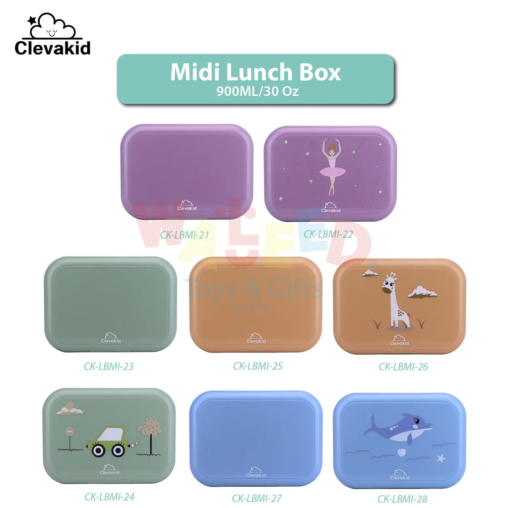 Clevakid Midi Lunch Box Purple Dark Powder 900ML \30 OZ