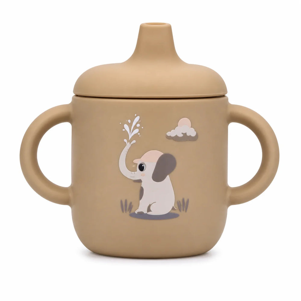 Clevakid Silicone Baby Sippy Cup – Brown Toffe (180ML/6 OZ) – ClevaElphaa Friend
