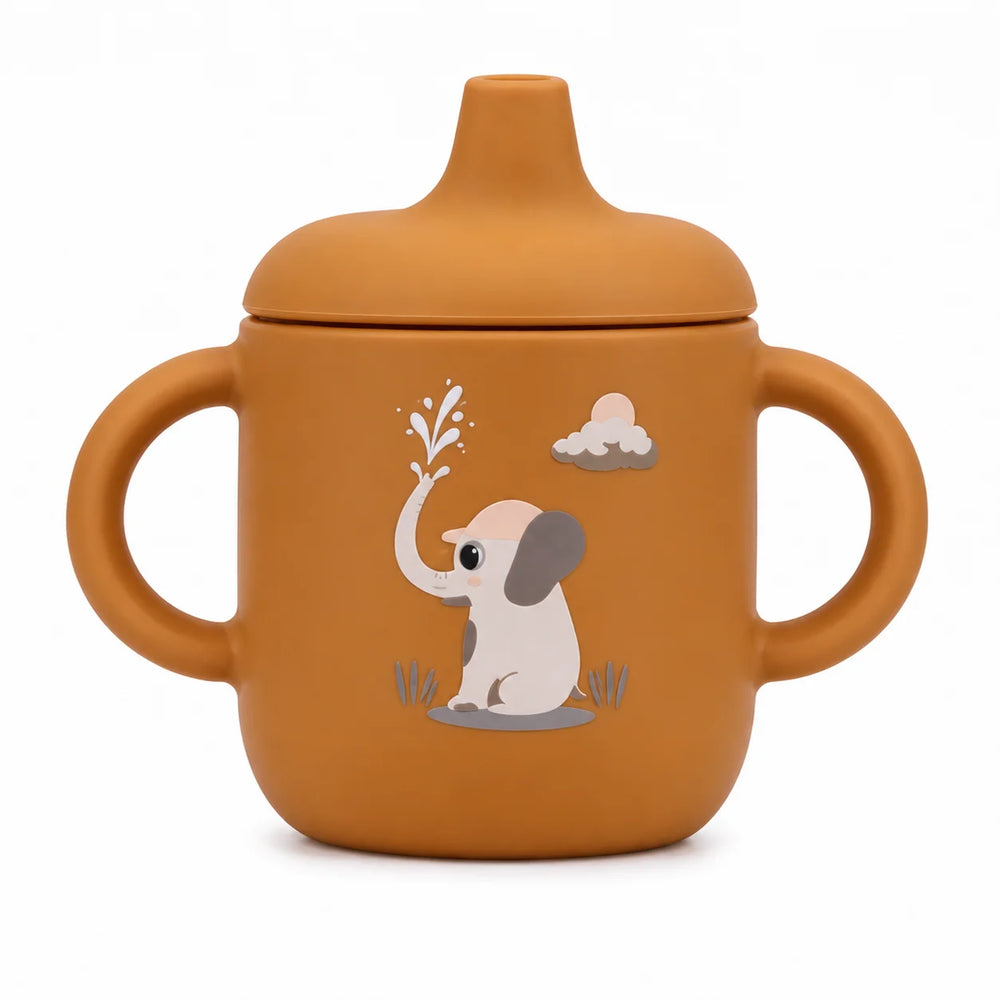 Clevakid Silicone Baby Sippy Cup – Orange Apricot (180ML/6 OZ) – ClevaElphaa Friend