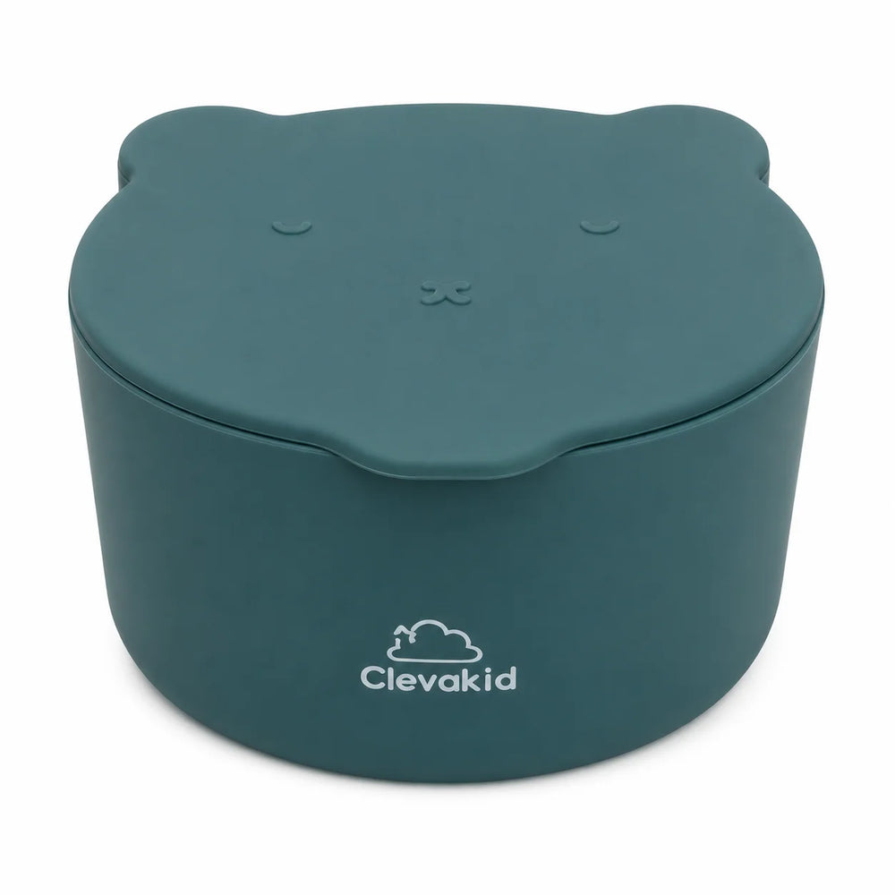 Clevakid Silicone Snack & Fruits Container – Blue Dark Teal (130ML/4.4 OZ)