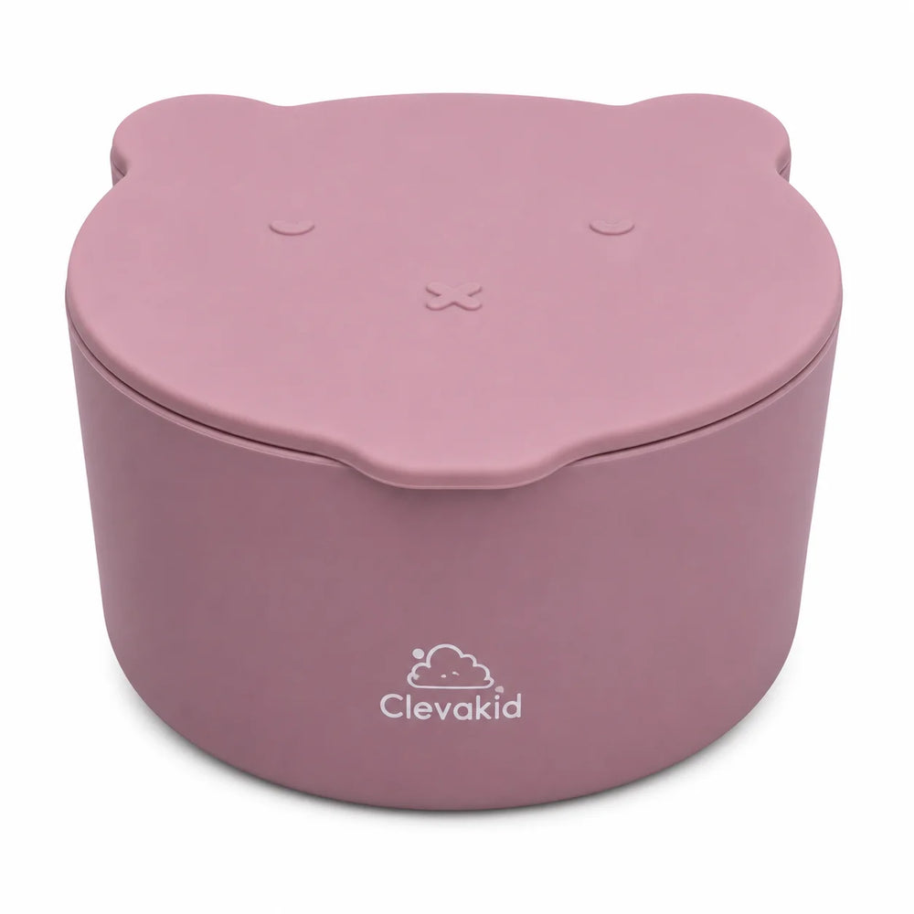 Clevakid Silicone Snack & Fruits Container – Brownish Pink (130ML/4.4 OZ)