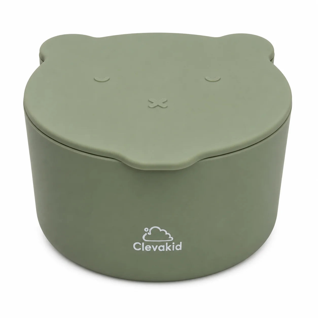 Clevakid Silicone Snack & Fruits Container – Green Olive (130ML/4.4 OZ)