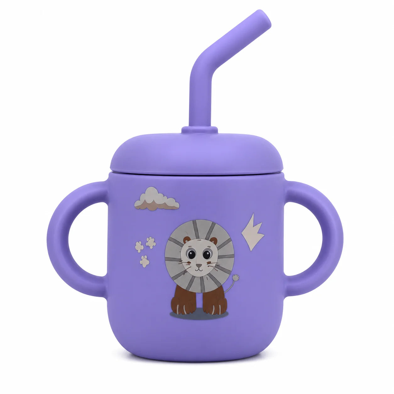 Clevakid Silicone Training Cup with Straw – Purple Lavender (180ML/6 OZ) – ClevaKingee Friend