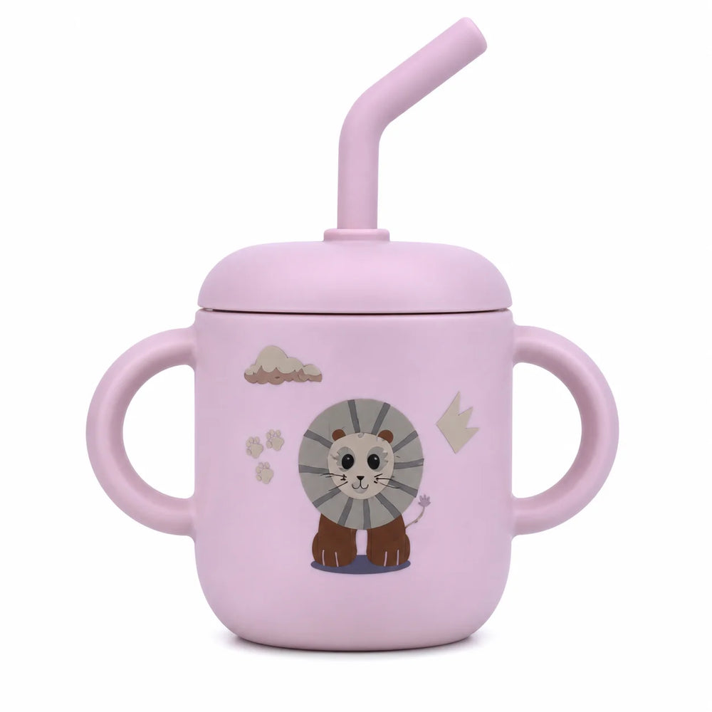 Clevakid Silicone Training Cup with Straw – Red Rose (180ML/6 OZ) – ClevaKingee Friend
