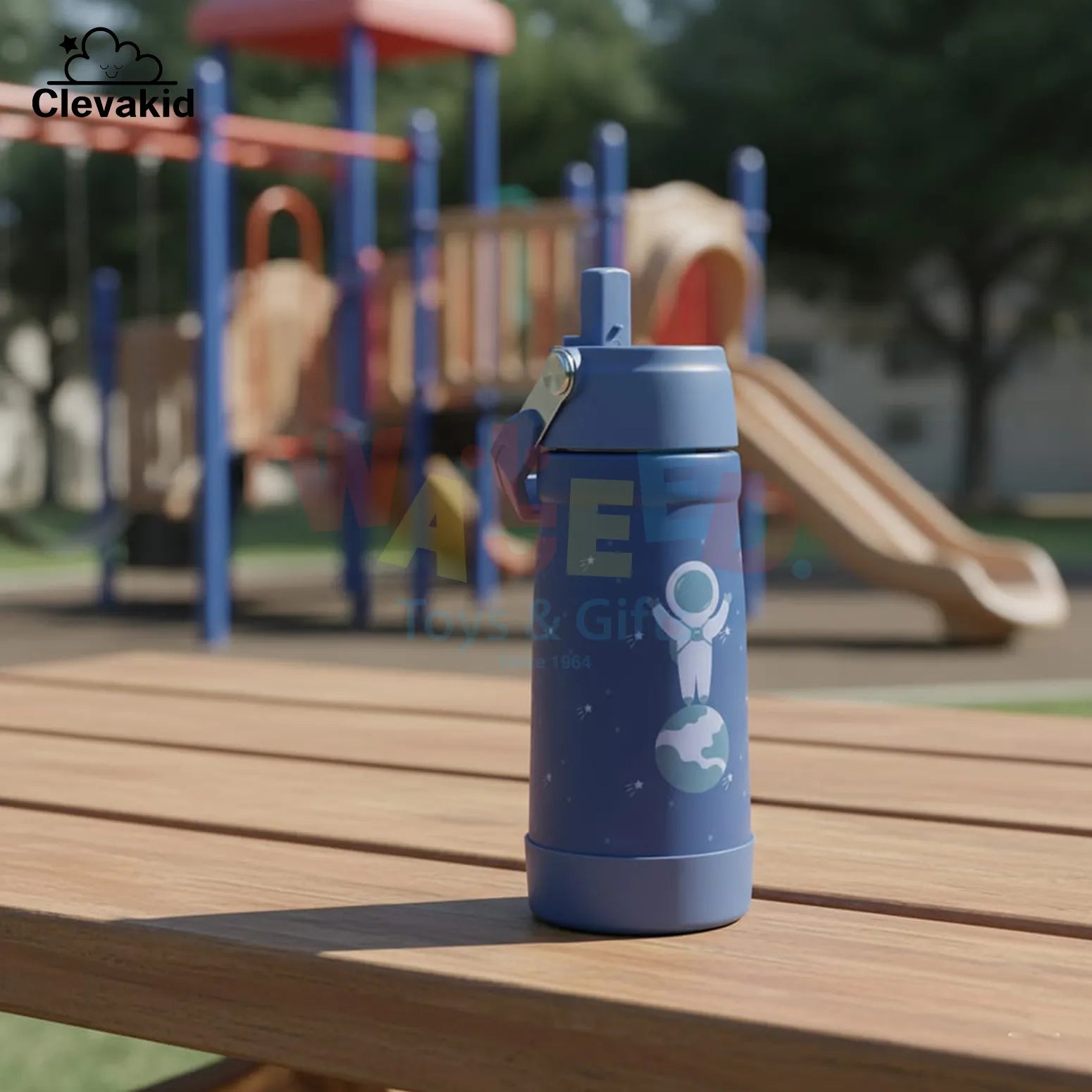 Clevakid Stainless Steel Water Bottle Blue Turquoise- 530ML\18 OZ - ClevaAstroo Friend