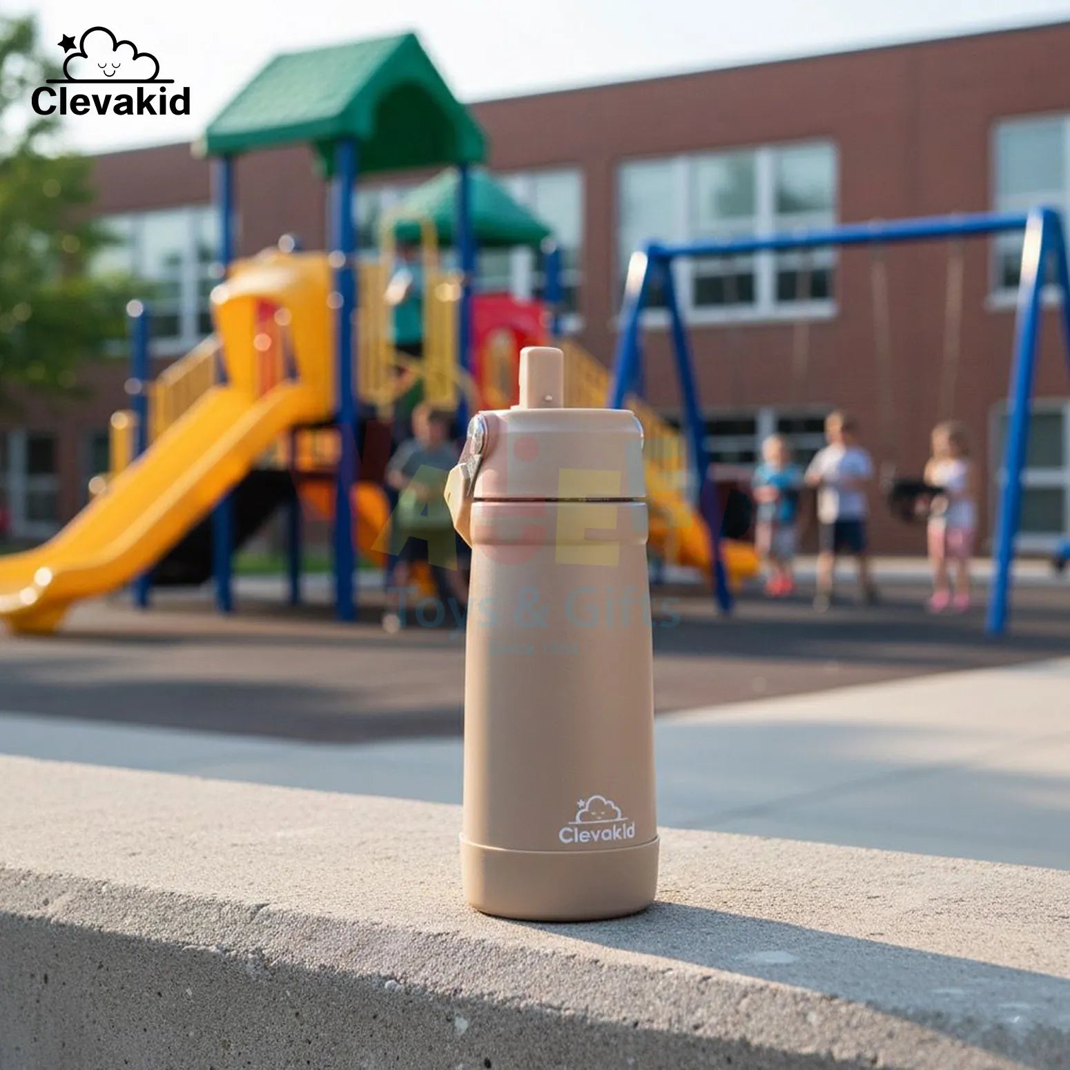 Clevakid Stainless Steel Water Bottle Brown Latte- 530ML\18 OZ