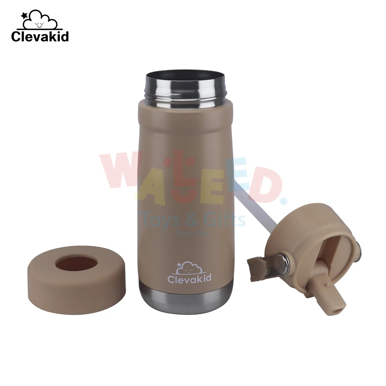 Clevakid Stainless Steel Water Bottle Brown Latte- 530ML\18 OZ