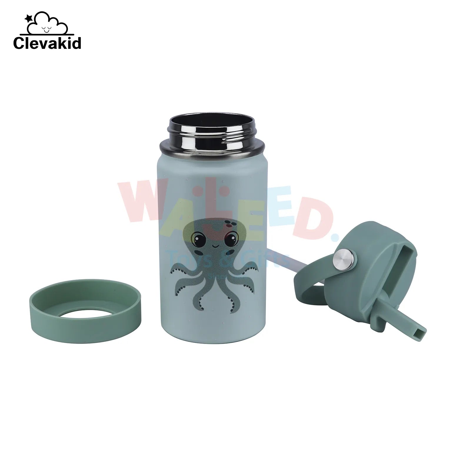 Clevakid Stainless Steel Water Bottle Green Light Mint- 350 ML\12 OZ - ClevaInk Friend