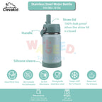 Clevakid Stainless Steel Water Bottle Green Light Mint- 350ML\12 OZ
