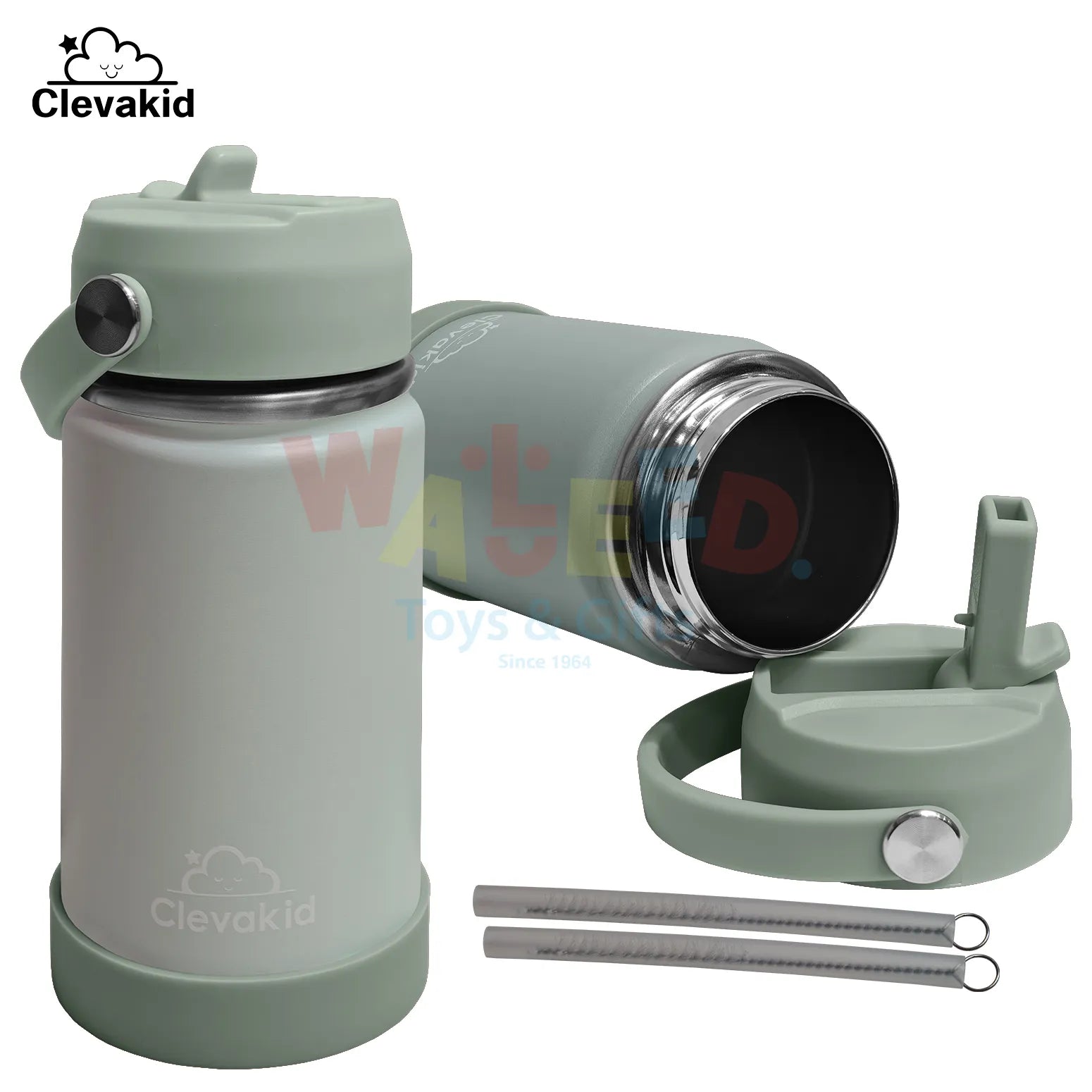 Clevakid Stainless Steel Water Bottle Green Light Mint- 350ML\12 OZ