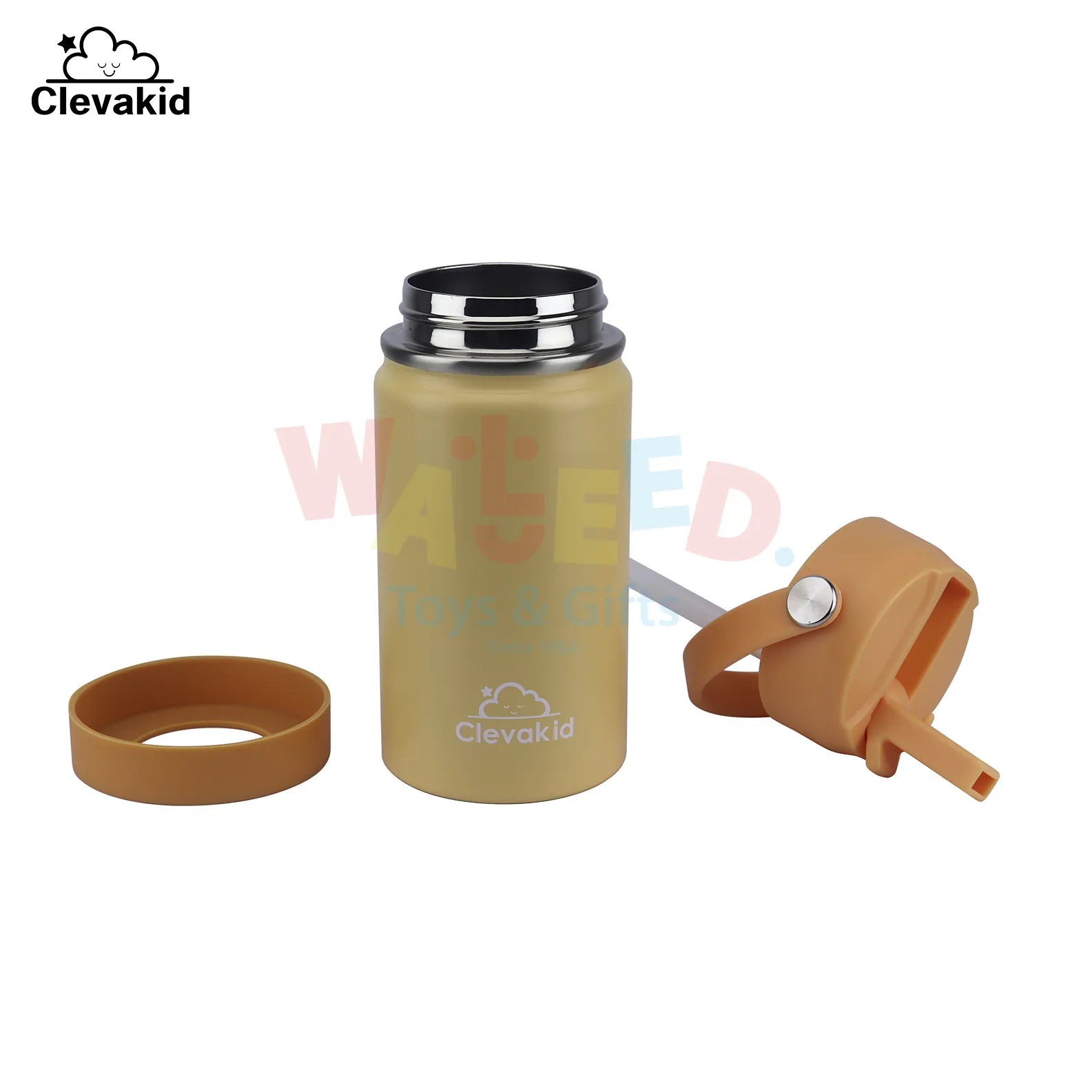 Clevakid Stainless Steel Water Bottle Orange Light- 350ML\12 OZ