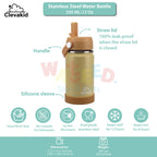 Clevakid Stainless Steel Water Bottle Orange Light- 350ML\12 OZ - ClevaMeow Friend