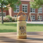 Clevakid Stainless Steel Water Bottle Orange Light- 350ML\12 OZ - ClevaMeow Friend