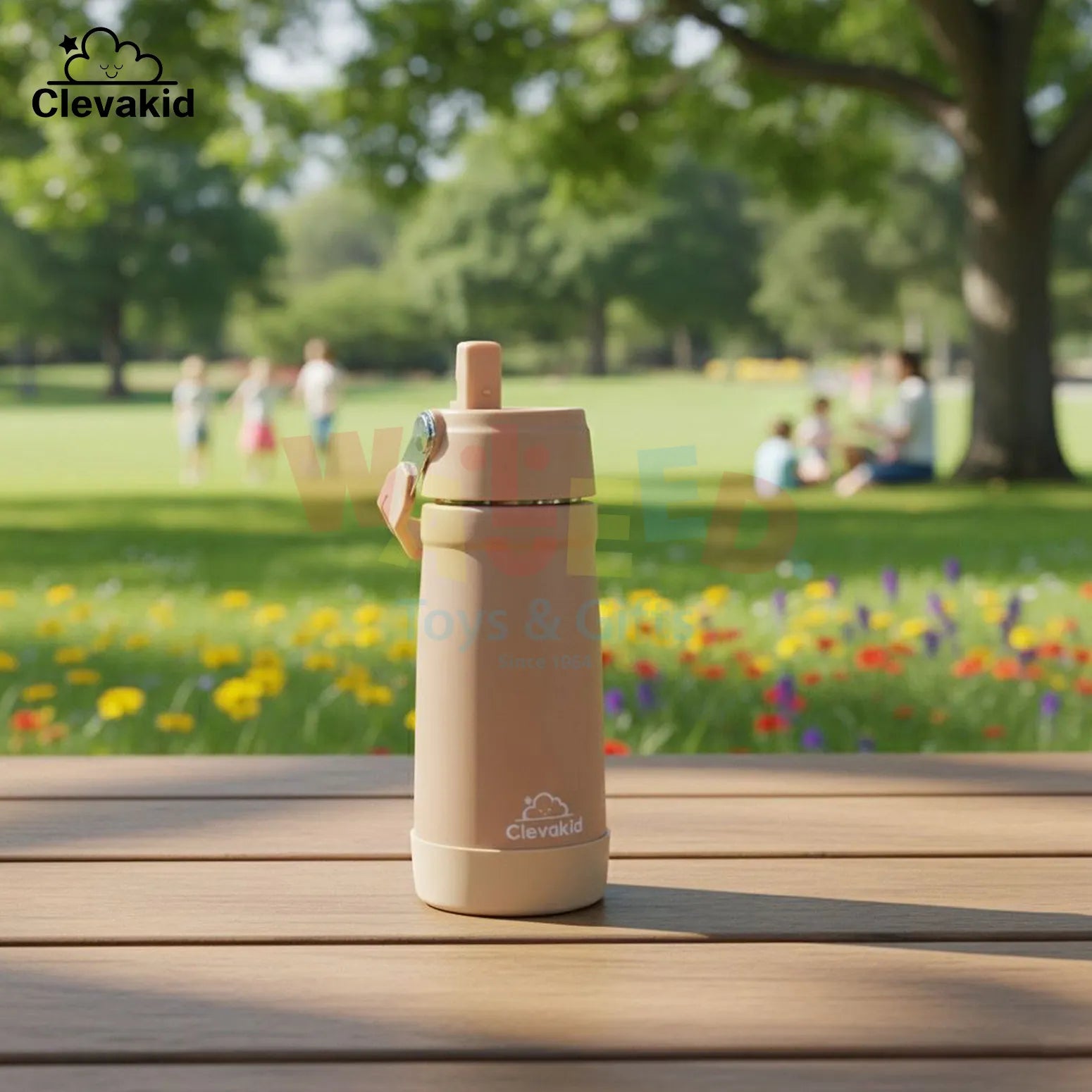 Clevakid Stainless Steel Water Bottle Orange Light Peach- 530ML\18 OZ
