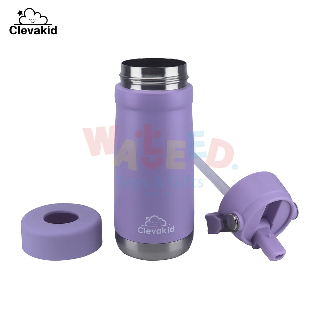 Clevakid Stainless Steel Water Bottle Purple Light- 530ML\18 OZ