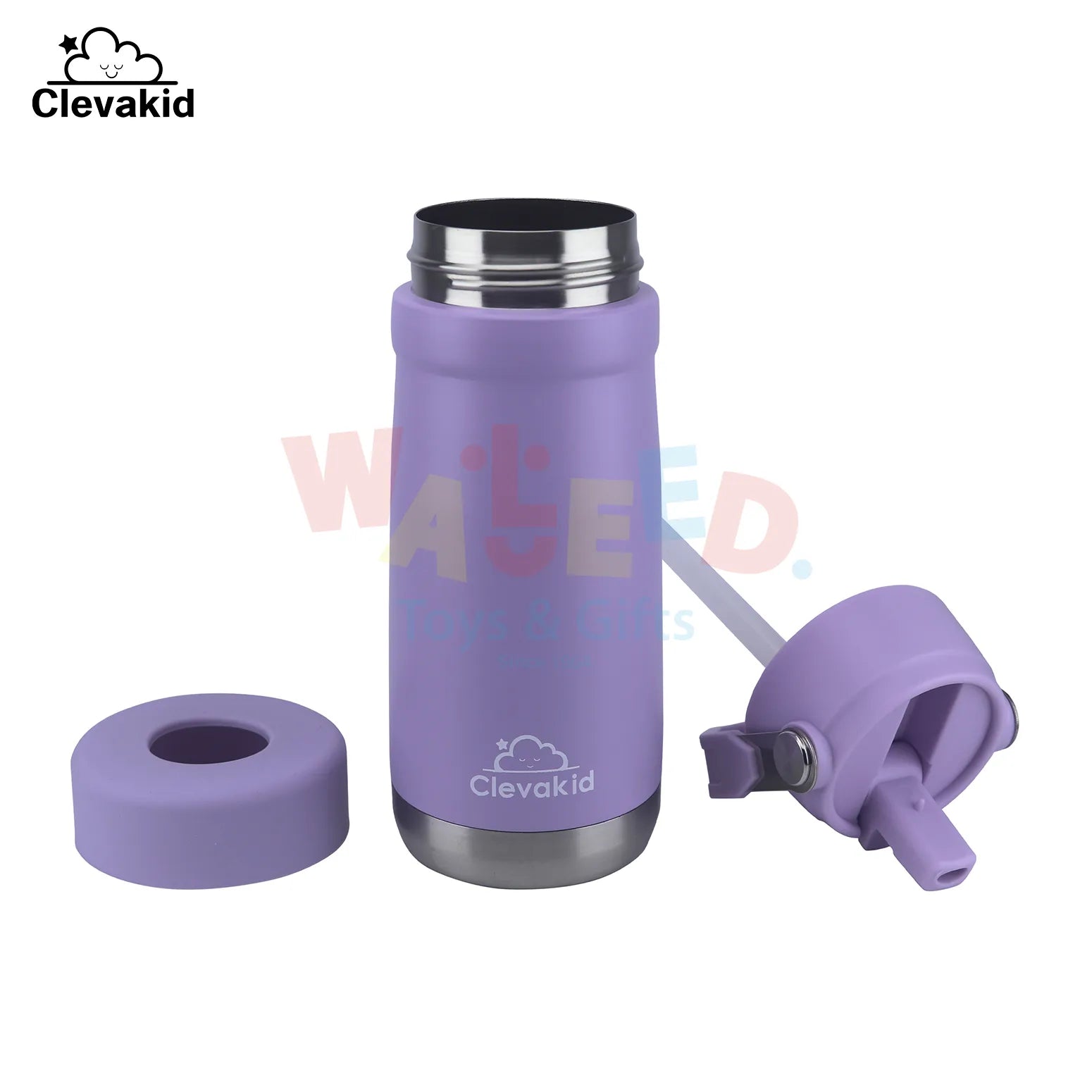 Clevakid Stainless Steel Water Bottle Purple Light- 530ML\18 OZ