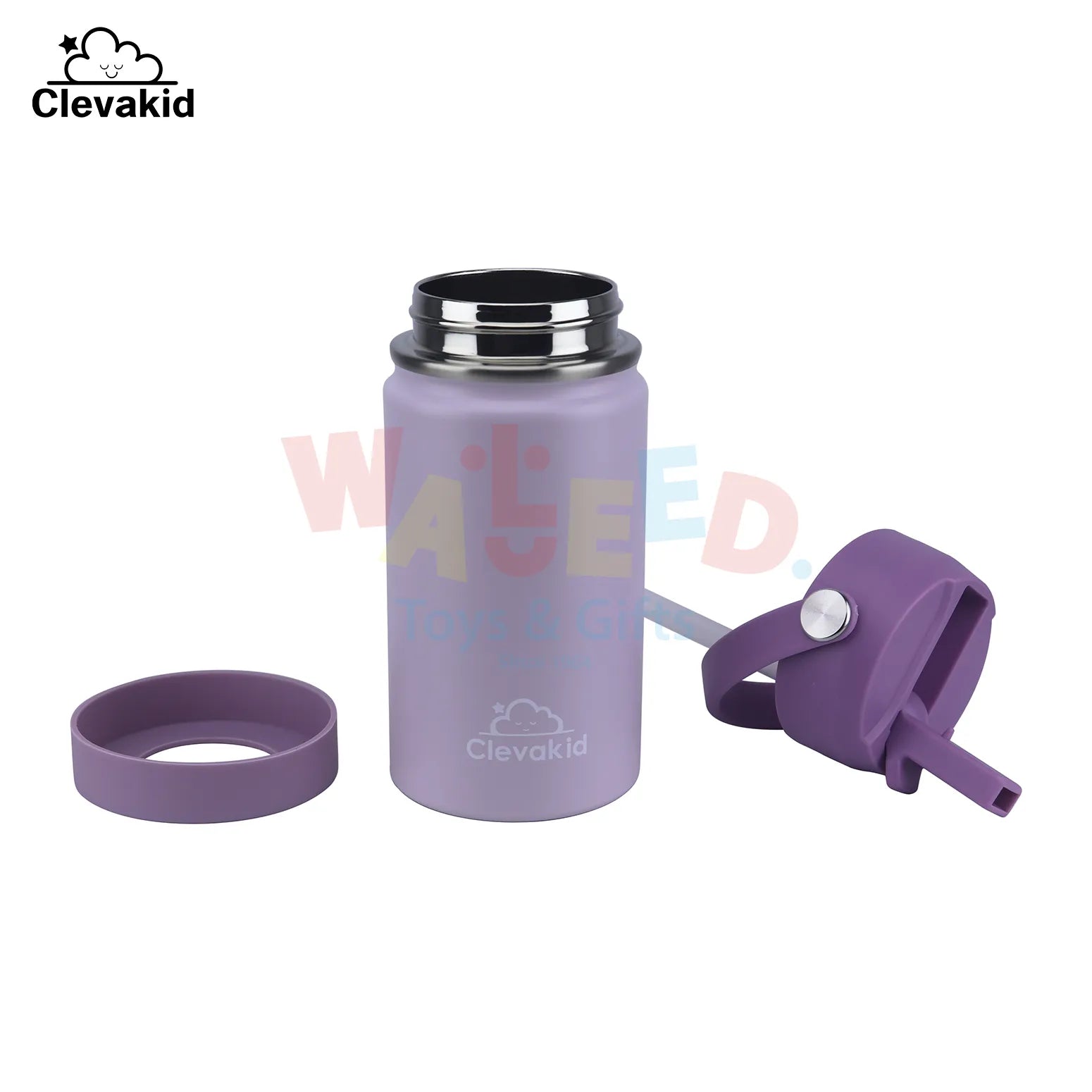 Clevakid Stainless Steel Water Bottle Purple Light Powder- 350ML\12 OZ