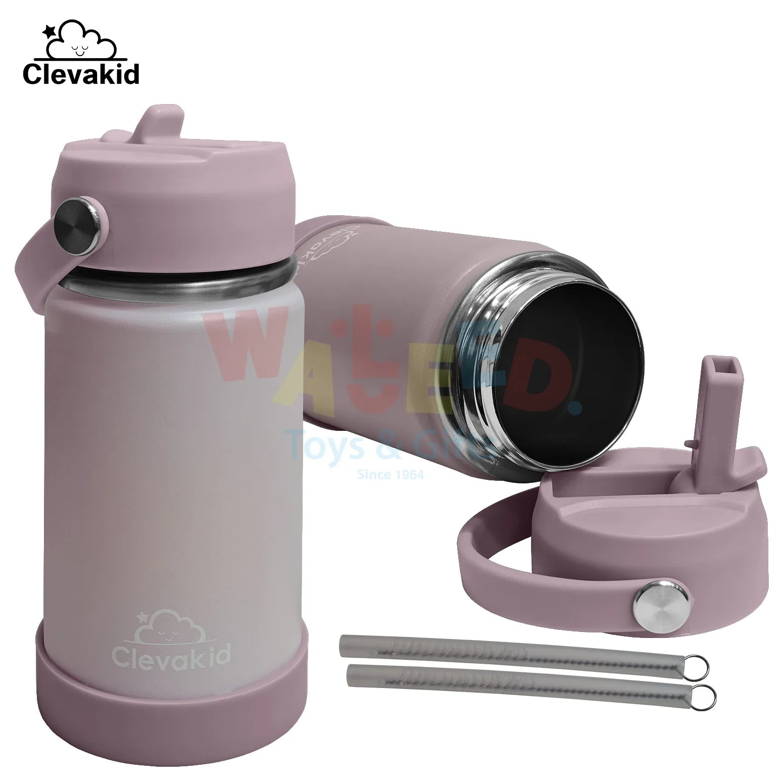 Clevakid Stainless Steel Water Bottle Purple Light Powder- 350ML\12 OZ