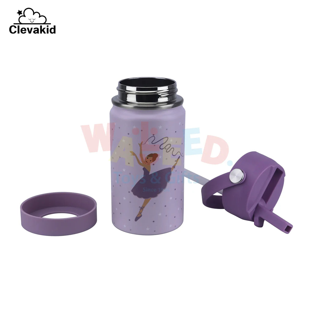 Clevakid Stainless Steel Water Bottle Purple Light Powder- 350ML\12 OZ - Clevapirouette Friend