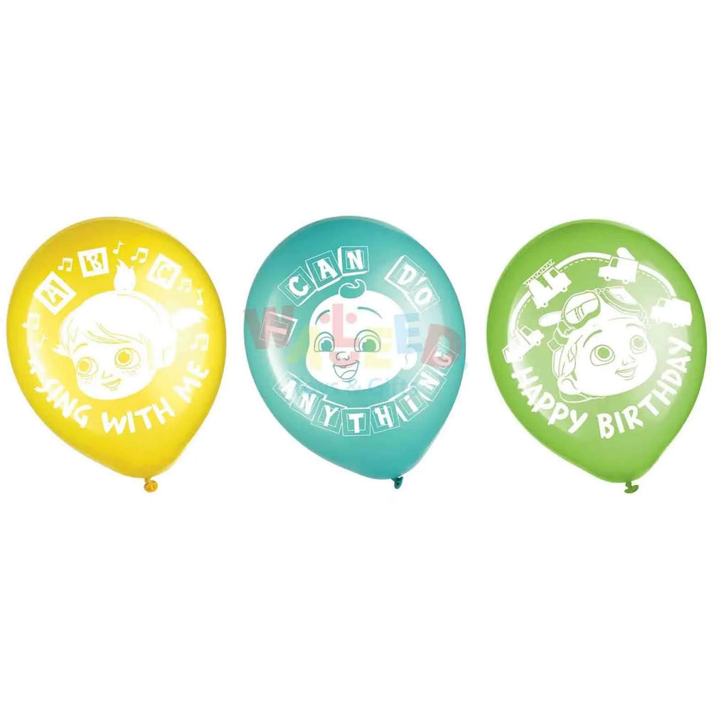 COCOMELON PRINTED LATEX BALLOONS 6P