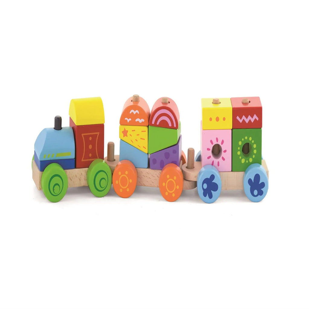 Colorful Wooden Stacking Train – Educational Toy