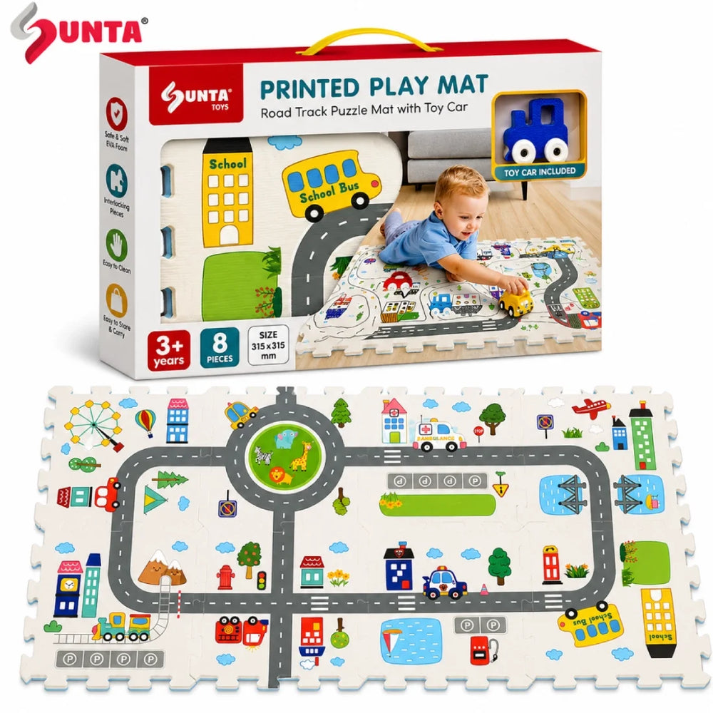 Sunta Kids Colour Roll Play Mat Grey EVA Adventure Activity Floor