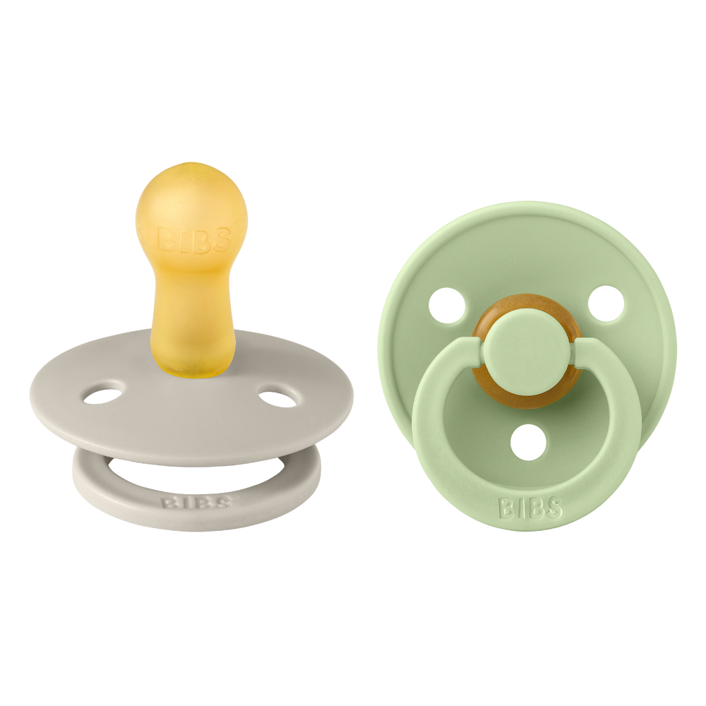 Bibs Colour 2 Pack Latex Size 2 6-18 months Sand/Pistachio