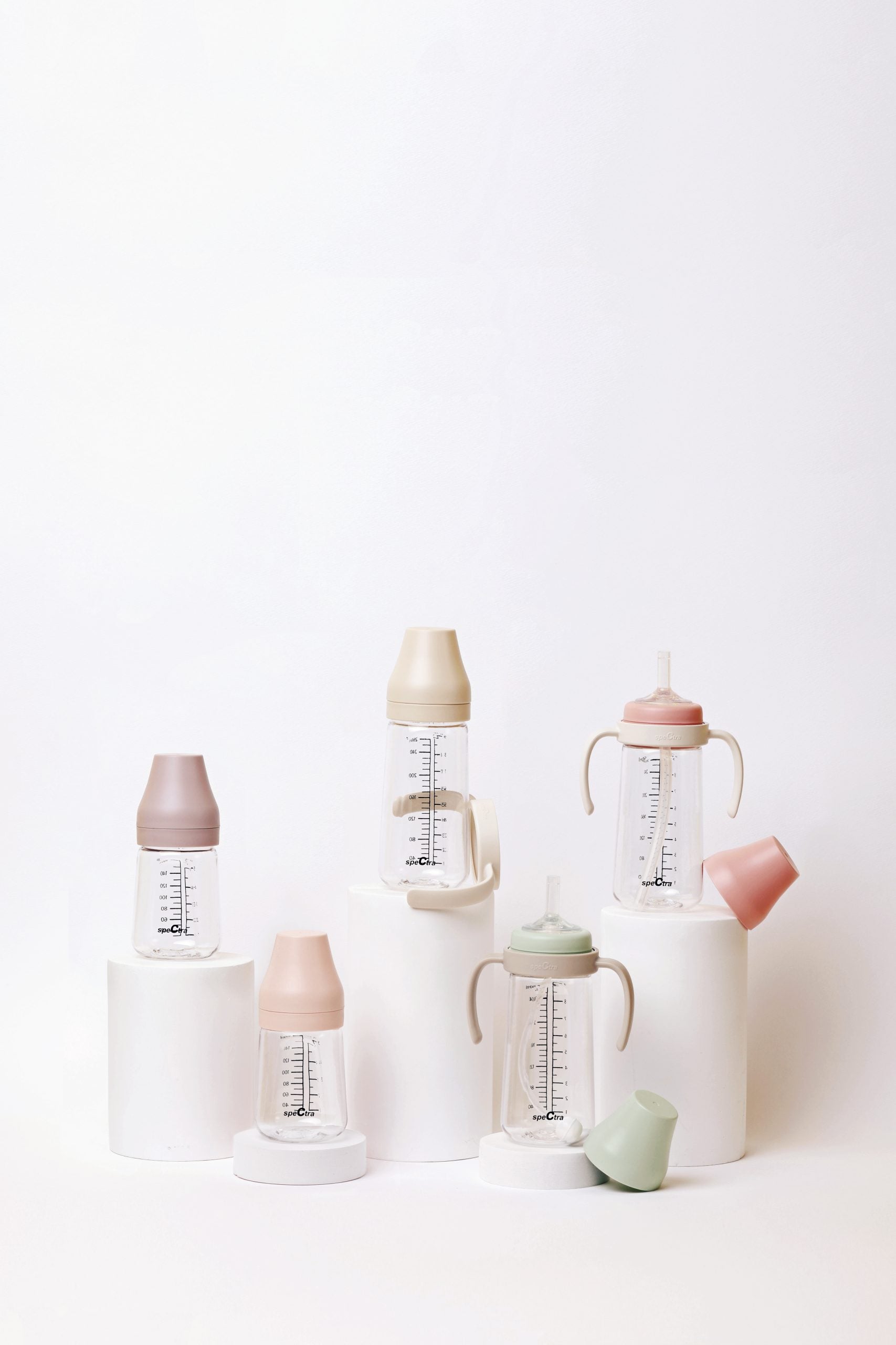 Spectra PA baby bottle 1PC 260ml cream pink