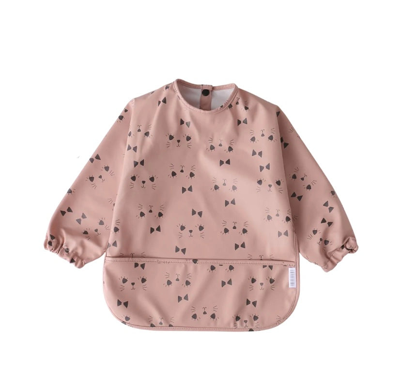 Coral Cat Smock Bib (1-3 years)