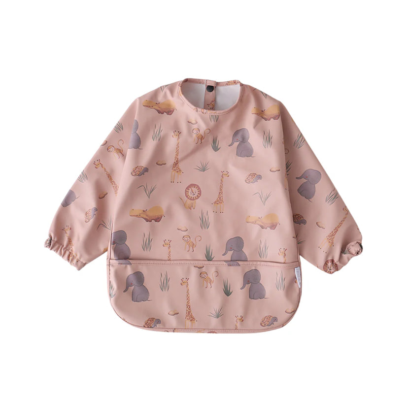 Coral Safari Smock Bib (1-3 years)