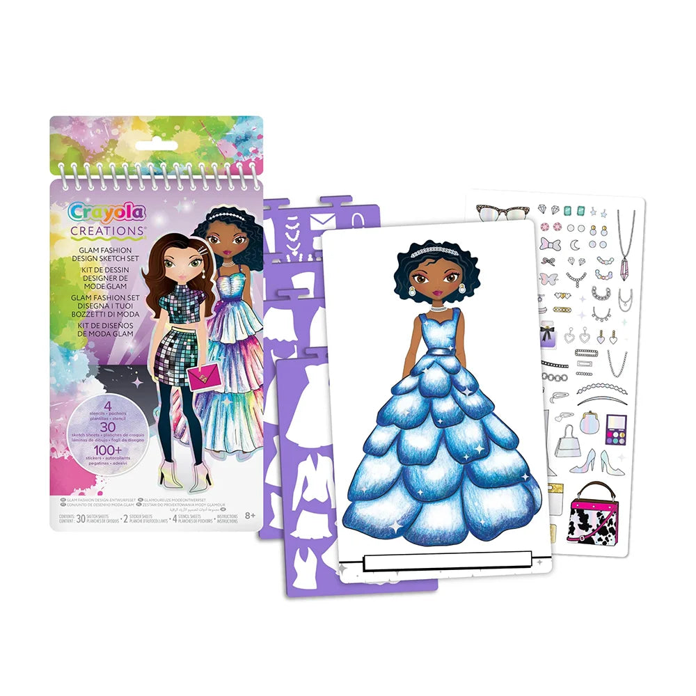 Crayola Creations Glam Fashion Design Sketch Set