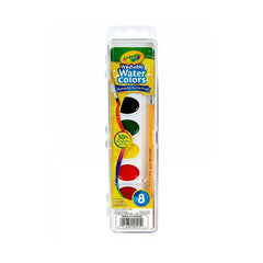Crayola Washable Watercolors Set with Brush (8 Colors)