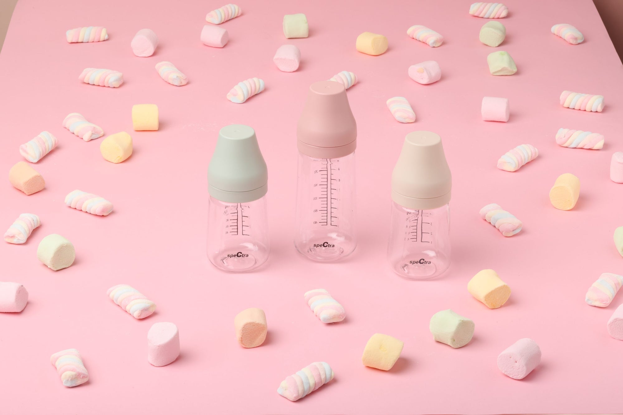 Spectra PA baby bottle 1PC 260ml cream pink