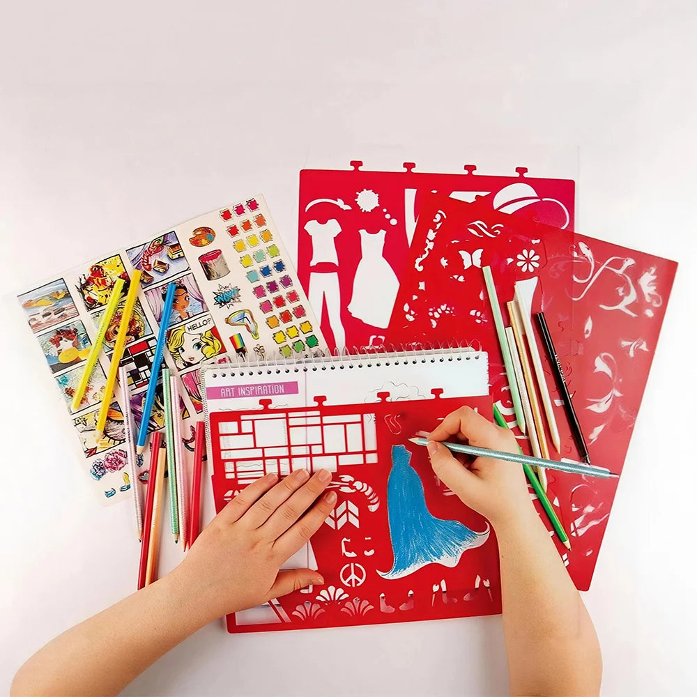 Creative Fashion Design Stencil Drawing Kit for Kids