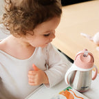 Beaba Stainless Steel Straw Cup Old Pink
