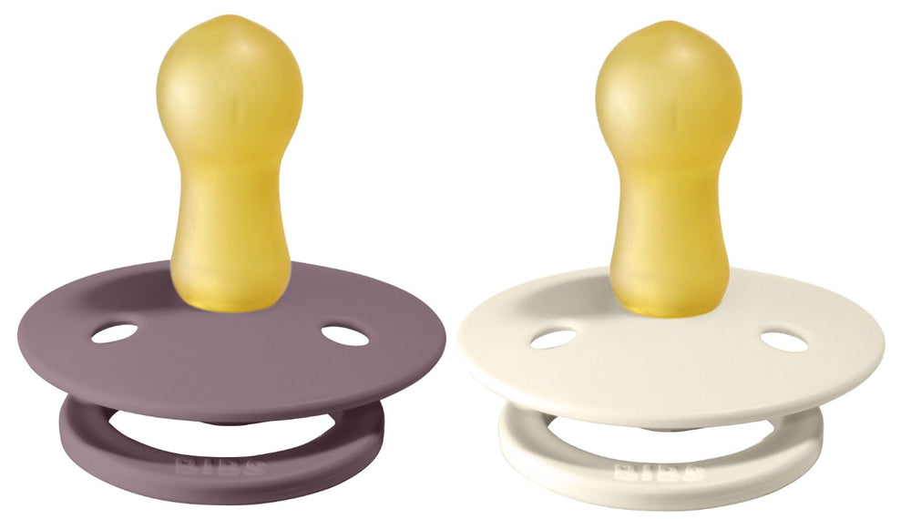 Bibs Pacifier Size 1 - Baby 0 -6M (2pcs) Heather/Ivory