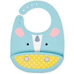 SKIP HOP - ZOO FOLD & GO SILICONE BIB UNICORN