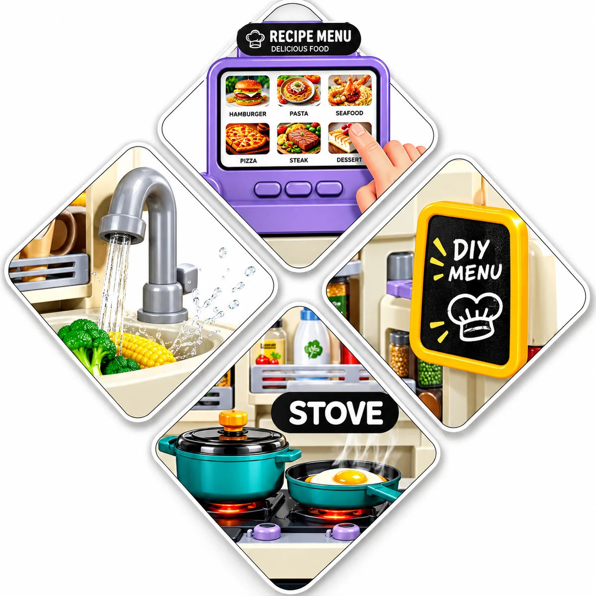 Deluxe Kitchen Playset with Fridge & Spray