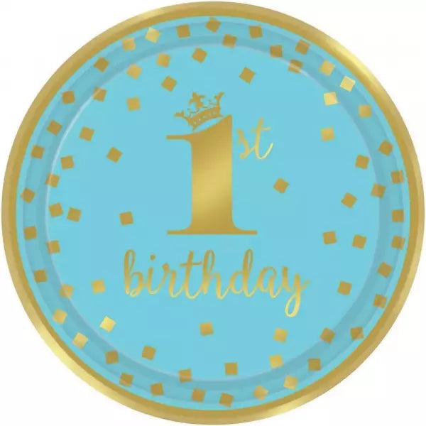 1ST BIRTHDAY METALIC ROUND PLATES9