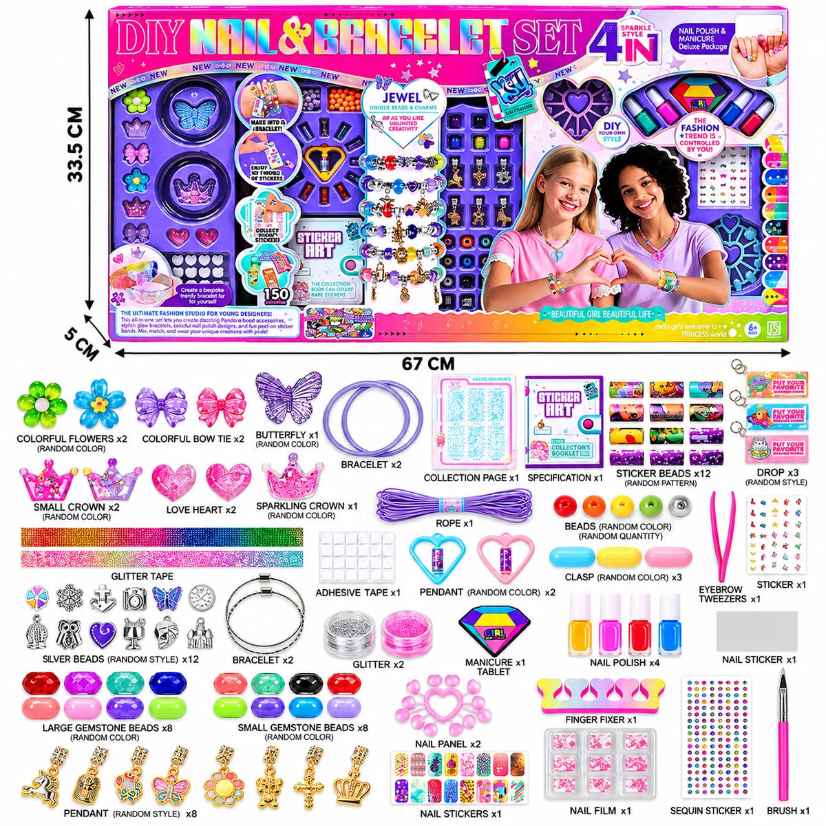 DIY Nail & Bracelet 4-in-1 Set