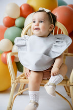 FRILL  SNUGGLE WATERPROOF BIB - DOVE