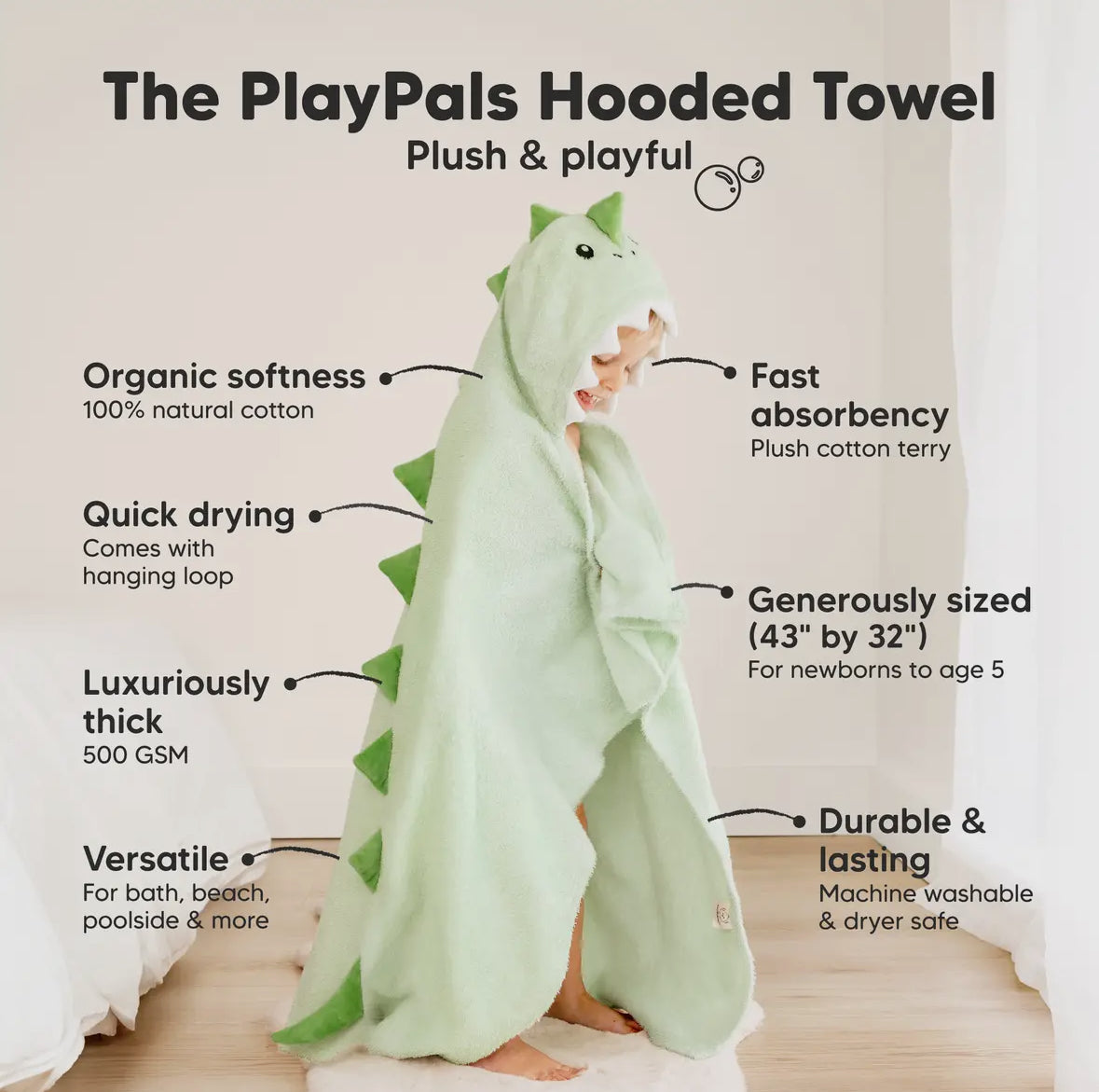 Draco Hooded Baby Bath Towels for Newborn