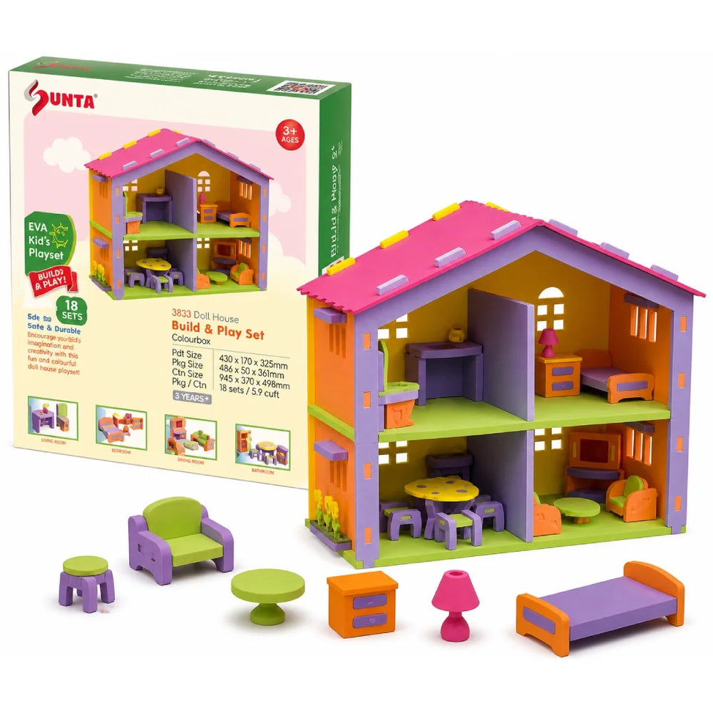 Dunta Kids DIY Doll House Foam Mat Learning Indoor Play