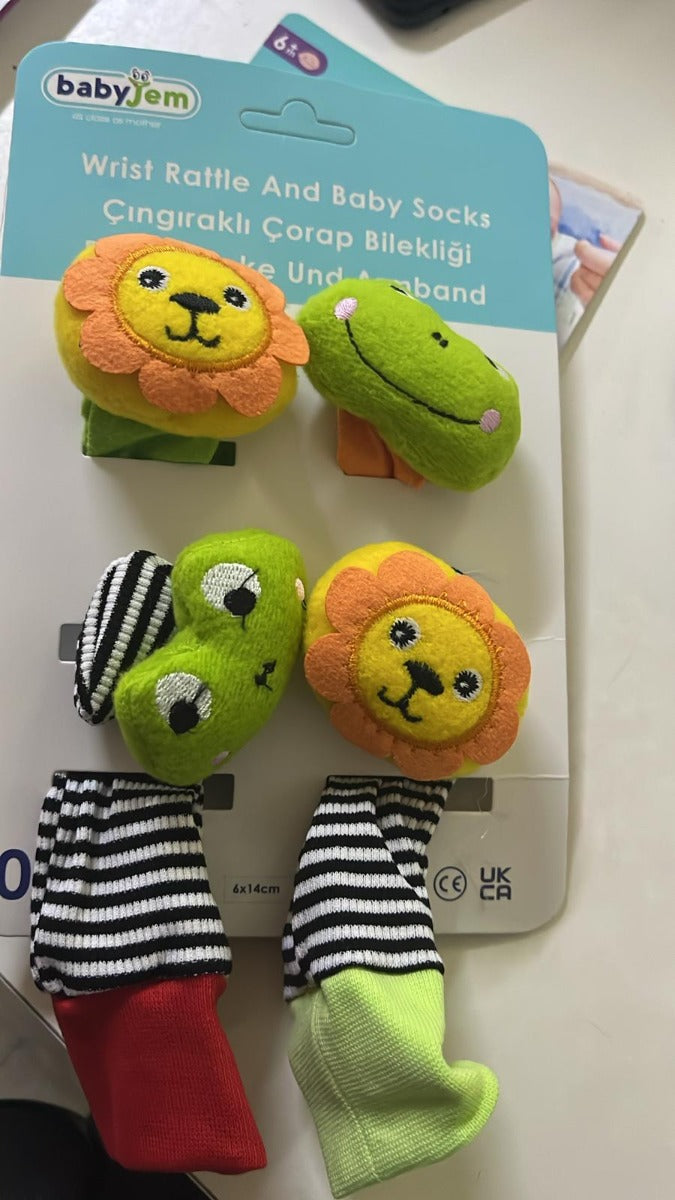 Babyjem rattle and baby socks
