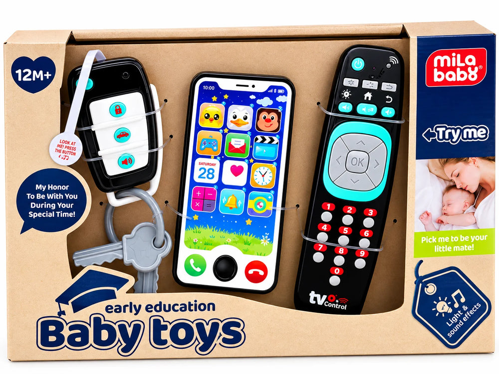 Early Education Baby Toys – Key, Phone & Remote – 3 Pcs