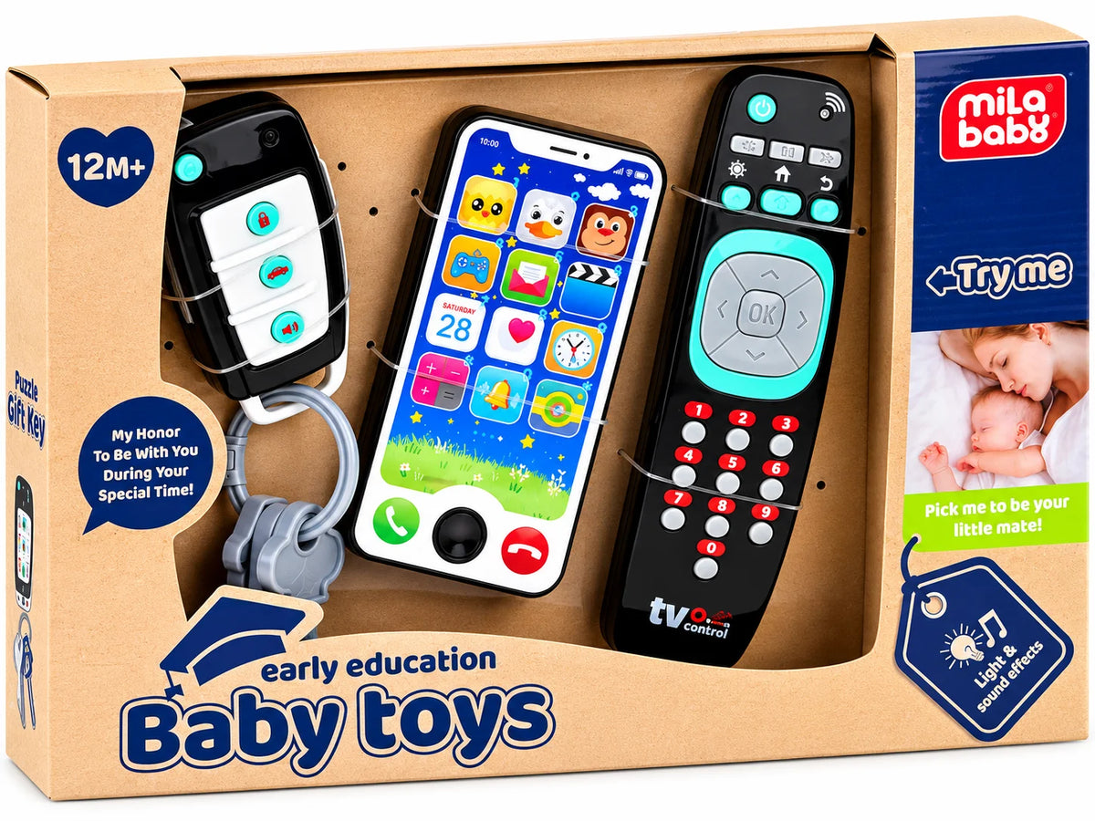 Early Education Baby Toys – Key, Phone & Remote – 3 Pcs