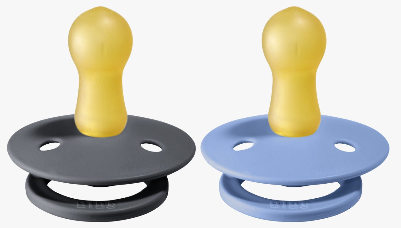 Bibs Pacifier Size 2 - Toddler 6-18M (2pcs) Iron/Sky Blue