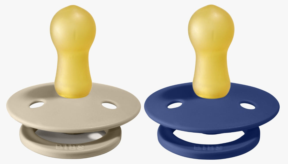 Bibs Pacifier Size 1 - Baby 0 -6M (2pcs) Sand/Midnight