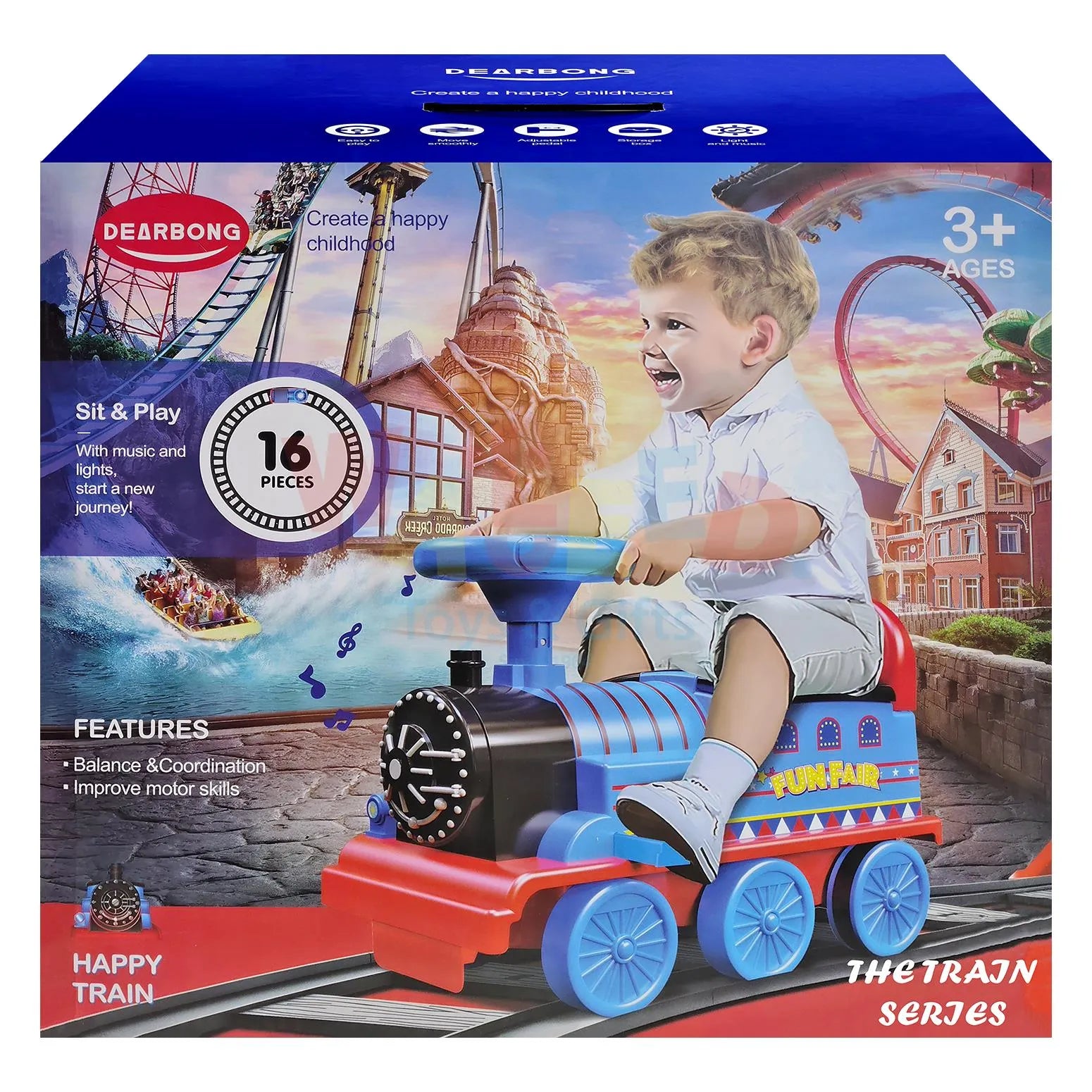 Ride-On Train with Lights & Sound – Large