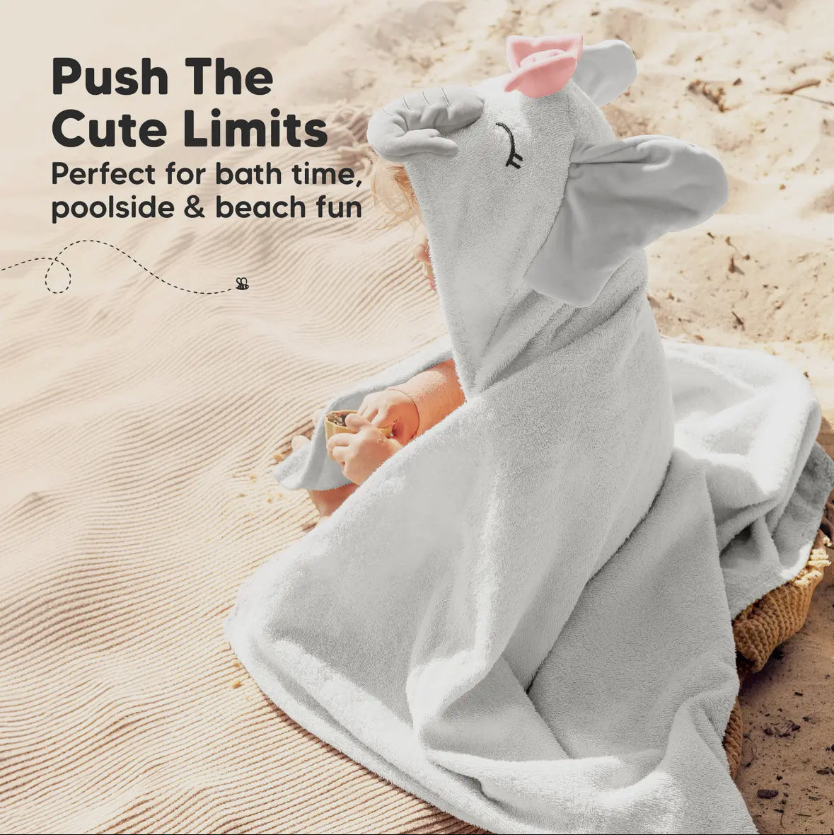 Elephant Girl Hooded Baby Bath Towels for Newborn